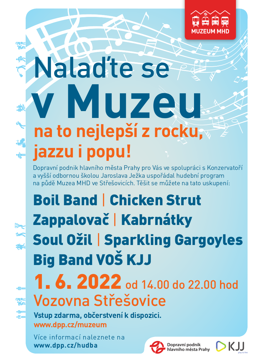 Nalaďte se v Muzeu - to nejlepší z rocku, jazzu a popu, 1. 6. 2022, Vozovna Střešovice Praha 6
